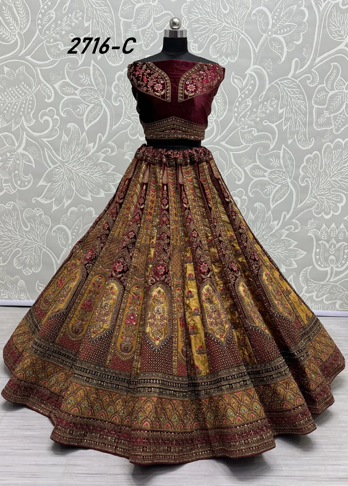 Anjani Art 2716A To 2716C Velvet Wholesale Lehenga Catalog — Wholesale Lehenga, MPA wholesale from Surat — view 5